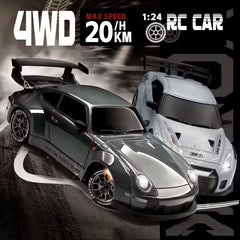 1:24 RC Drift Car 4WD – LED Lights & Drift Tires, 20KM/H, Off-Road Racing Toy for Kids & Adults