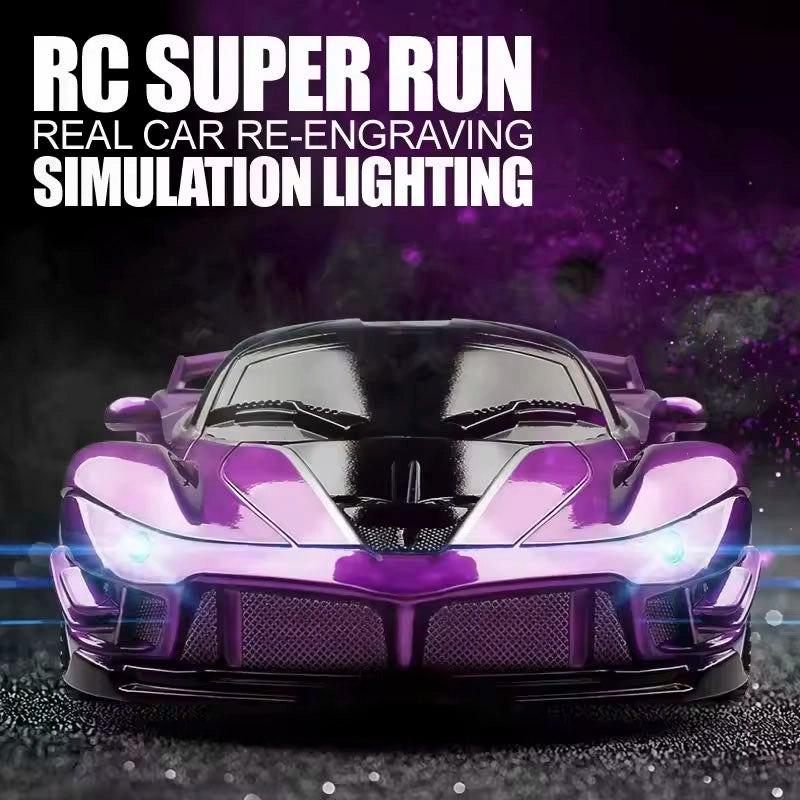 1:18 Scale High-Speed Drift RC Car with LED Lights – Realistic Remote Control Racing Toy for Kids & Boys