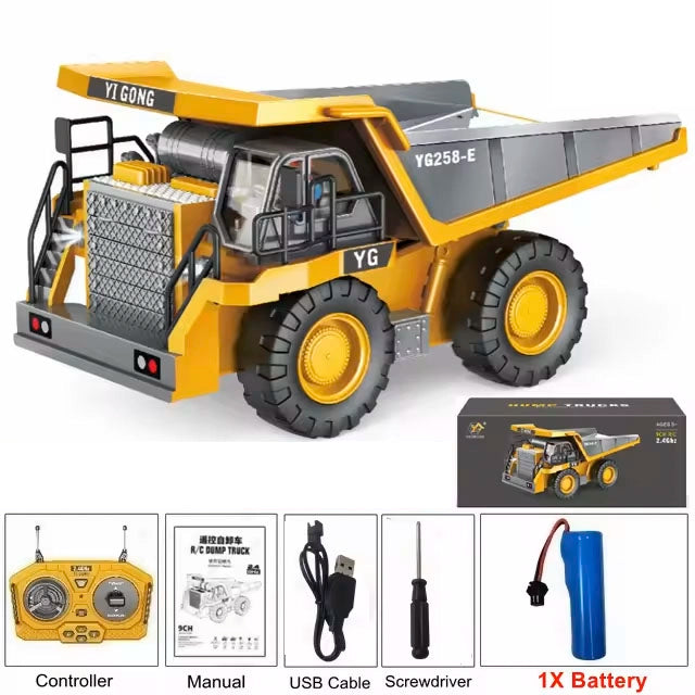 1:20 RC Alloy Construction Truck 4WD Excavator Toy for Kids