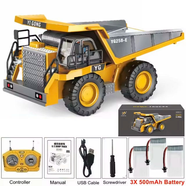 1:20 RC Alloy Construction Truck 4WD Excavator Toy for Kids