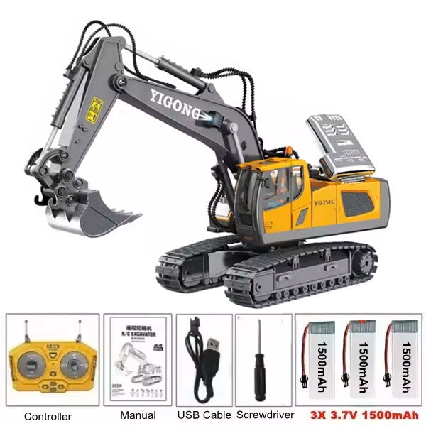 1:20 RC Alloy Construction Truck 4WD Excavator Toy for Kids