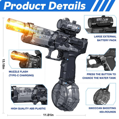 Battle Electric Water Guns – High Capacity Squirt Guns with Realistic Muzzle Flash, Outdoor Toy